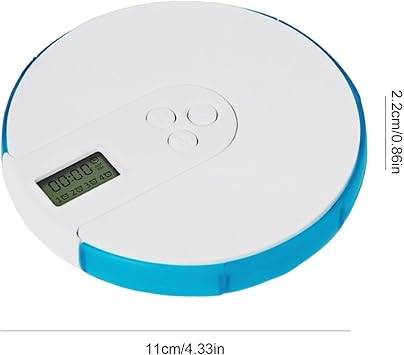 Automatic pill box with 4 alarms per day, automatic pill dispenser, sturdy lockable lid, indispensable for Alzheimer's dementia and the elderly, medication dispenser with alarm