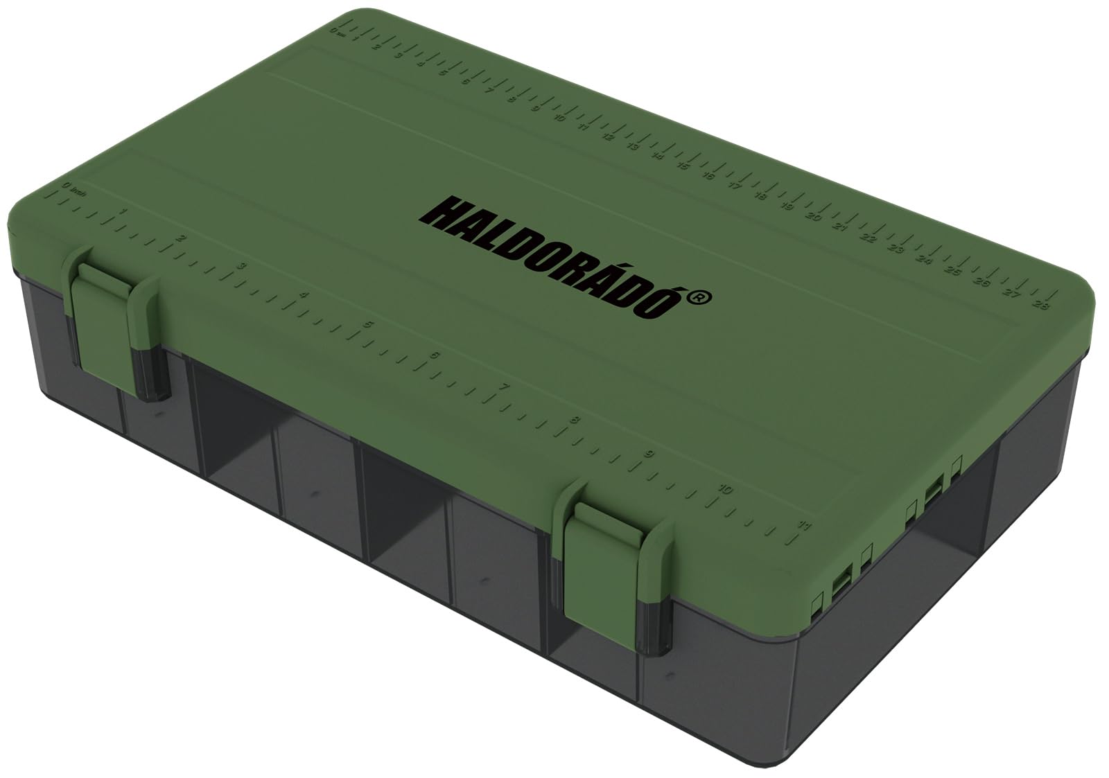 Haldorádó Feeder Pro Box - Caja organizadora profesional de aparejos de pesca y aparejos | Almacenamiento de alimentador de método de alto impacto con 10 escaleras de aparejo, 16 compartimentos