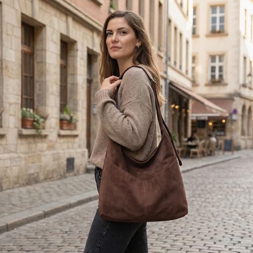 Bolso Hobo grande para mujer de cuero vegano miniatura 3
