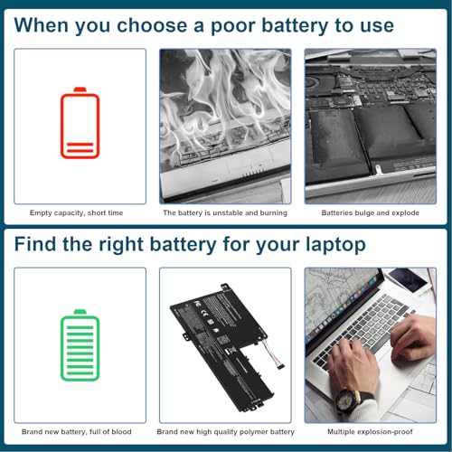 Image of ASUNCELL L15L3PB0 L15M3PB0 L15C3PB1 Laptop Battery Replacement for Lenovo Flex 5 1570 1470 IdeaPad 320S-14IKB 320S-15ABR 320S-15AST 320S-15IKB 320S-15ISK 520S-14IKB Series L15M3PB0 Type-A