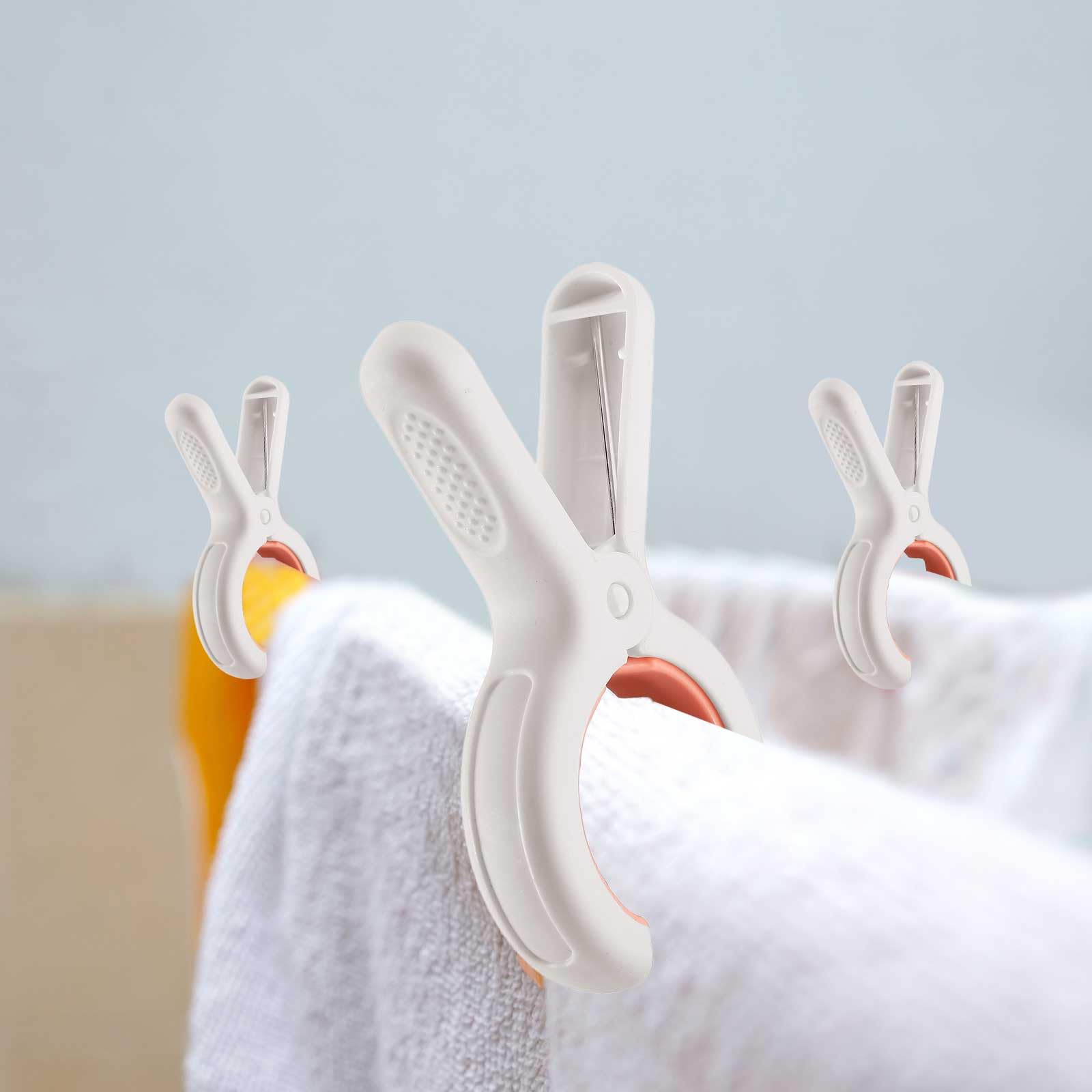 Tanlade Lot de 48 pinces à linge en plastique robuste pour serviette de plage, piscine, chaise de plage, pinces à linge robustes pour sécher le linge sur corde à linge et support de suspension
