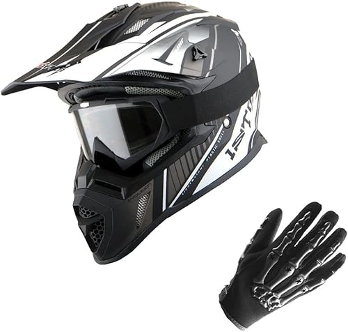 1Storm - Casco de motocross para adultos BMX MX ATV Dirt Bike Downhill Mountain Bike, estilo de carreras H637