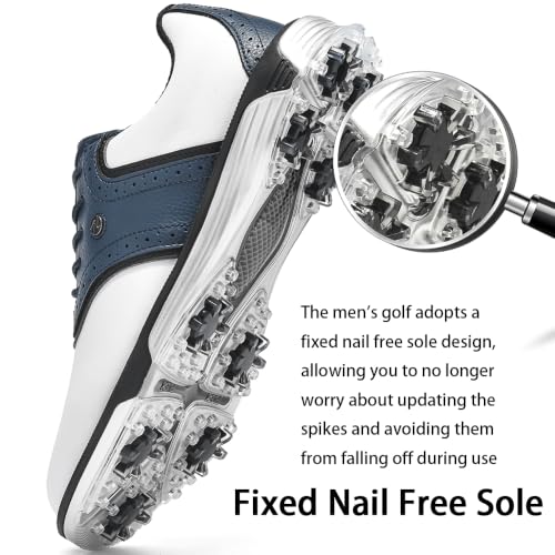 Image of Mens Golf Shoes Traditions Waterproof with Fixed Spikeless Sole Professional