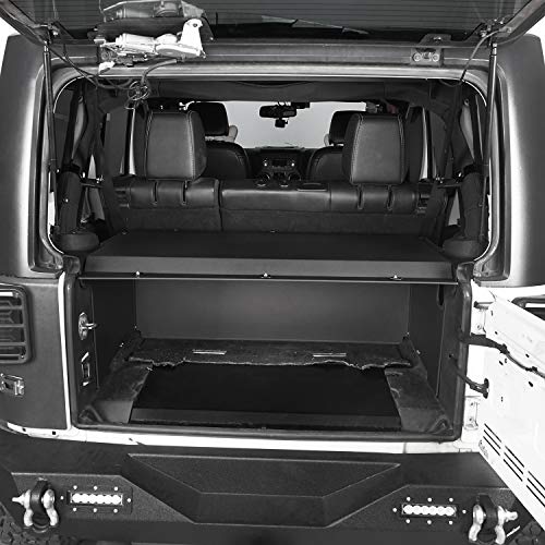Image of Hooke Road for Jeep Cargo Trunk Cover Security Deck Enclosure for Jeep Wrangler JK 2007-2018 4-Door Unlimited