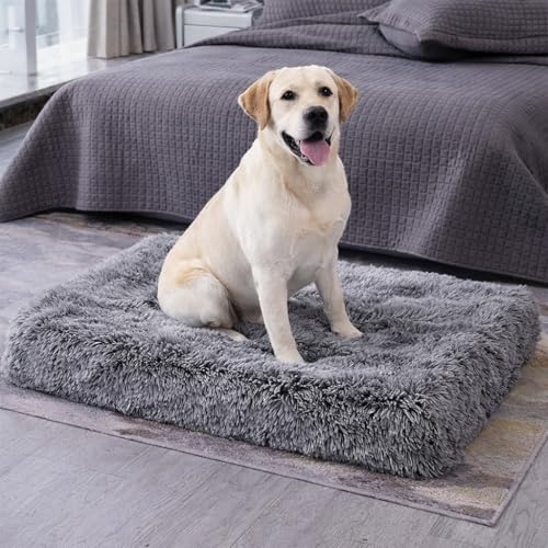 Image of ZEXSAZONE High-Density Rebond Foam Cooling Dog Bed for Summer | 90 x 60 CM Large Soft Rectangular Pet Bed | Washable Thick Cushion with Anti-Slip Bottom | Indoor Use (Large, Grey)