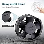Wathai AC 110V 120V Axial Fan Big Airflow High Speed Dual Ball 172mm x 150mm x 51mm for DIY Cooling Ventilation Exhaust Projects For Server - Image 4
