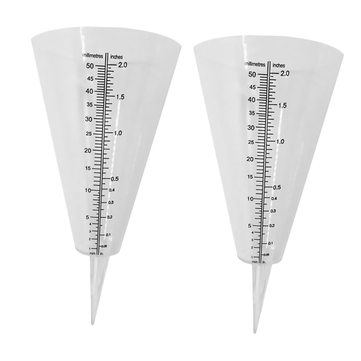 6 Pz Coppa Della Pioggia Misurino Porta Pluviometro Conico Strumento Di Misurazione Dell'acqua Tubo Di Pioggia Chiaro Pluviometro a Tubo Per Esterno Plastica Bianca