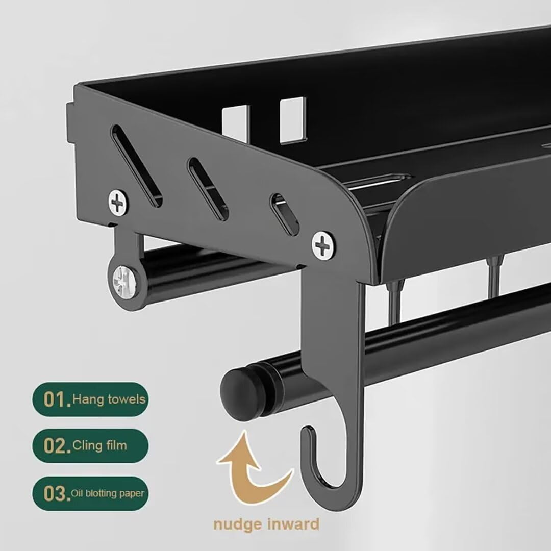 Estante de especias montado en la pared con estantes de almacenamiento para colgar, organizador de especias sin taladrar para especias y condimentos, 60 cm