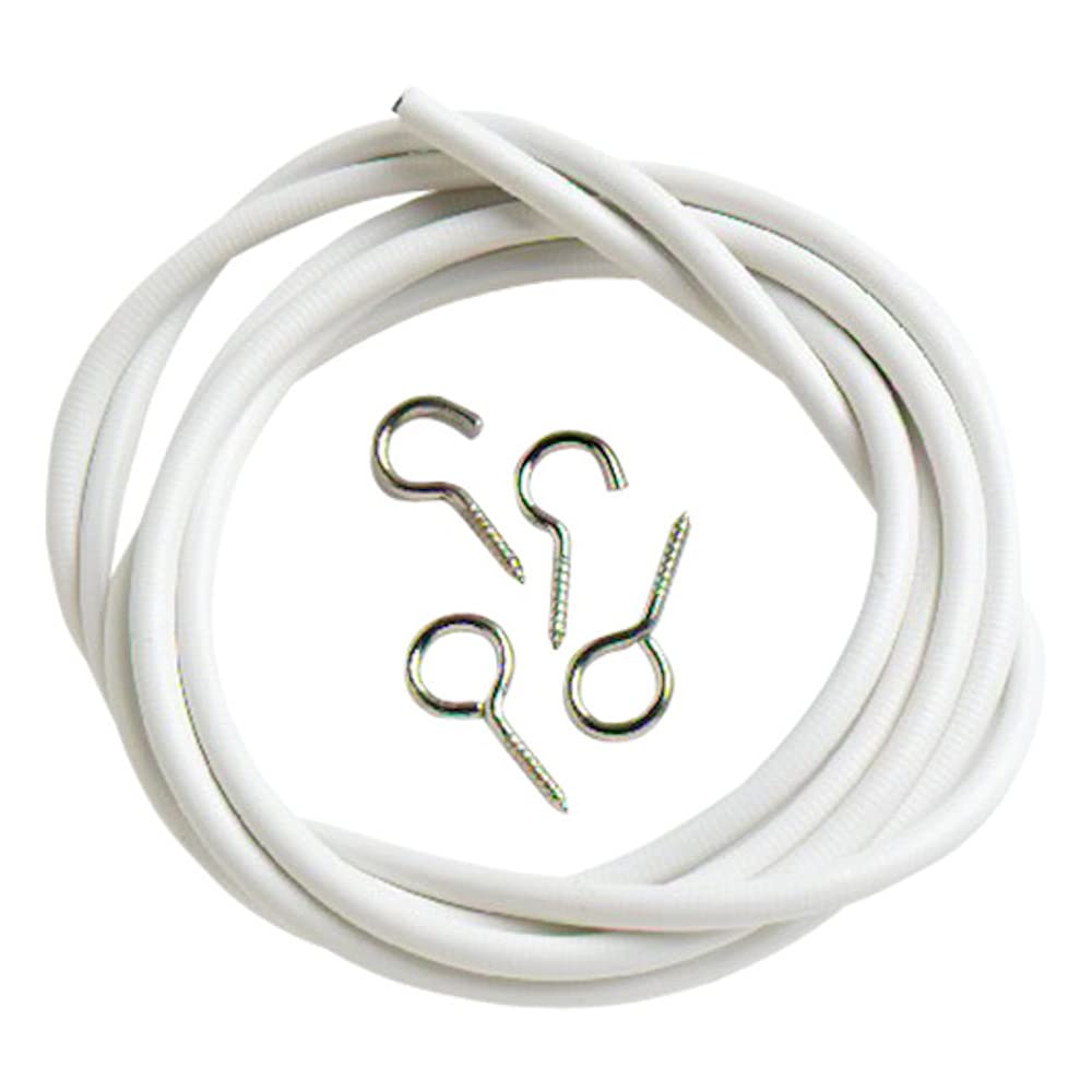 Merriway BH03868 Plastic Coated Curtain Wire with 2 Each Hooks and Eyes, 90 cm (36 inch) , White