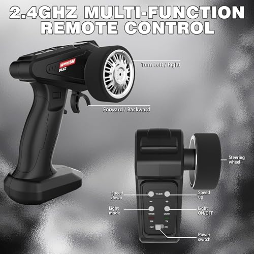 Image of Krishiv RCS RC Drift Car for Kids 6-12 - 1:16 4WD High Speed 30km /h Remote Control Car with LED Lights Rechargeable Battery Extra Drift Tyres Track Cones Wrench Toy Car Gift