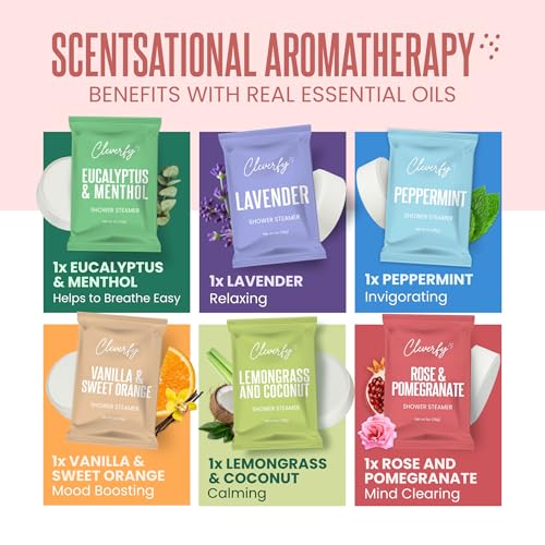 Image of Cleverfy Shower Steamers Aromatherapy Gifts for Women and Men, 6 Tablets