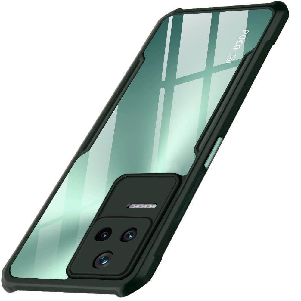 TheGiftKart Shockproof Crystal Clear Back Cover Case for Poco F4 5G | 360 Degree Protection | Protective Design | Transparent Back Cover Case for Poco F4 5G (TPU + PC | Green Bumper) (B0B564PZ5J) Amazon Price History, Amazon Price Tracker
