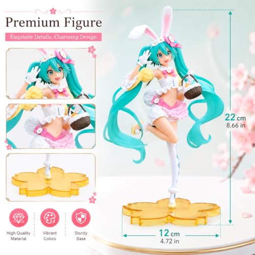 Image of Premium Action Figures Collectible for Office Desk, Study Table, Car Dashboard, Decoration for Anime Lovers, Fans, Kids, Collectors (Miku Bunny 22cm)