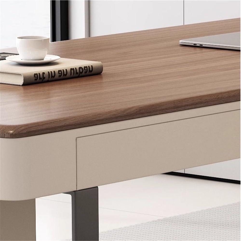 Acrittura Scrivania moderna con cassetti e gambe in acciaio al carbonio(XL)