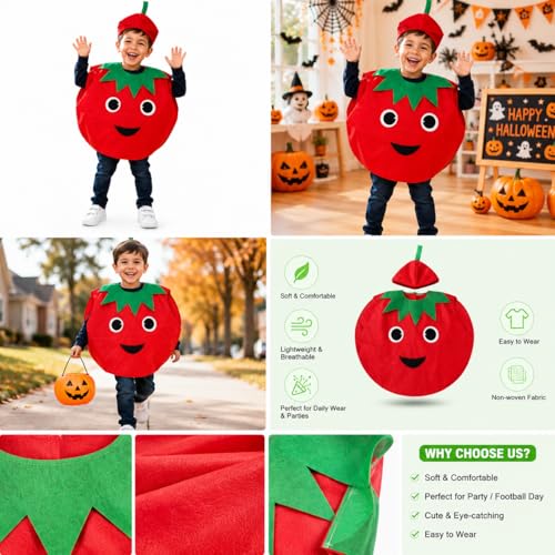 Disfraz infantil de tomate talla única rojo miniatura 3