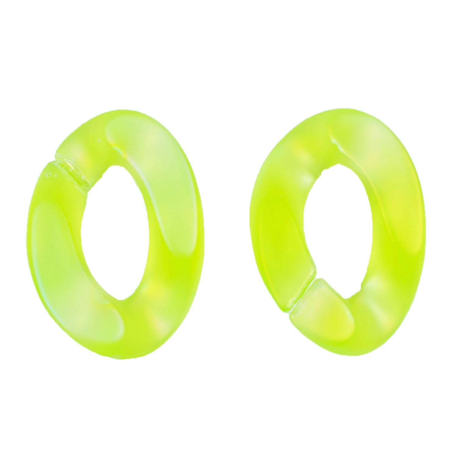 Anillos de enlace rápido abiertos de acrílico 100 piezas Multicolor 20x30 mm(Light Green)