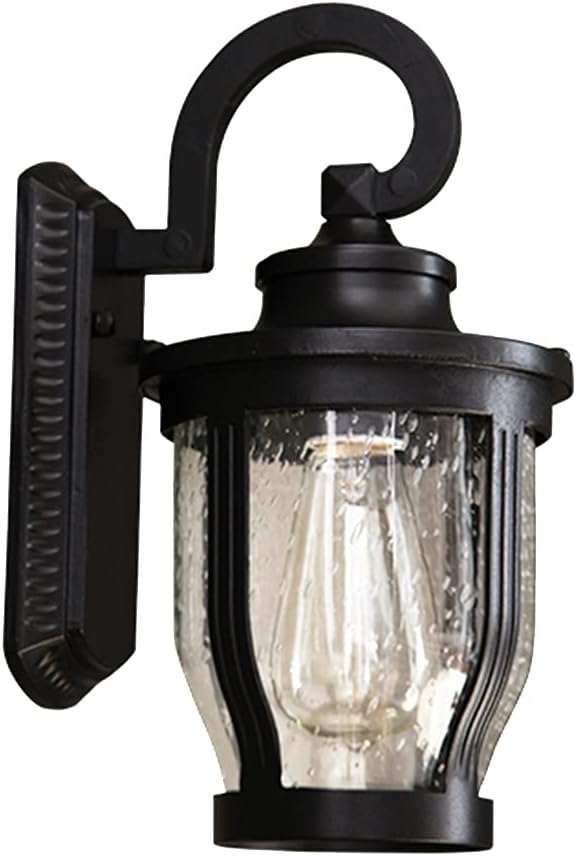 Retro Outdoor Wall Lights Aluminum Outside Wall Lamp Lantern Glass Lampshade IP65 Waterproof Front Door Light for Garden,Patio,Balcony,Carriage,Villa,E27 Base