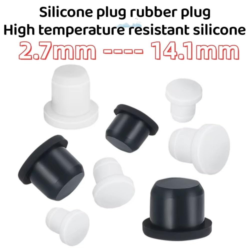 Tapón De Silicona, 10-100 Piezas, 2,7 Mm-14,1 Mm, Resistente A Altas Temperaturas, Con Orificio Roscado Sólido En Forma De T.(Black,3.5mm-50pcs)