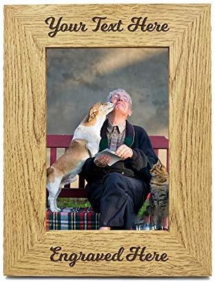 Personalised Photo Frame Laser Engraved Wood Frame 7"x 5" Wooden Picture Photo Frame Custom Any Text Gift for Grandpa Grandma Thank you Teacher Graduation Nanny Grandad Christmas (Design 01 Landscape)