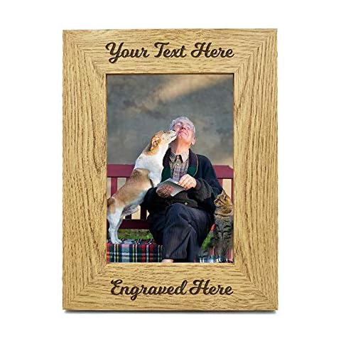 EDSG Personalized 5x7 Picture Frame Photo Frame Laser Engraved Wood Frame Custom Any Text Gift for Wedding Grandpa Grandma Thank you Teacher Graduation Nanny Grandad (Design 01 Portrait) Cover