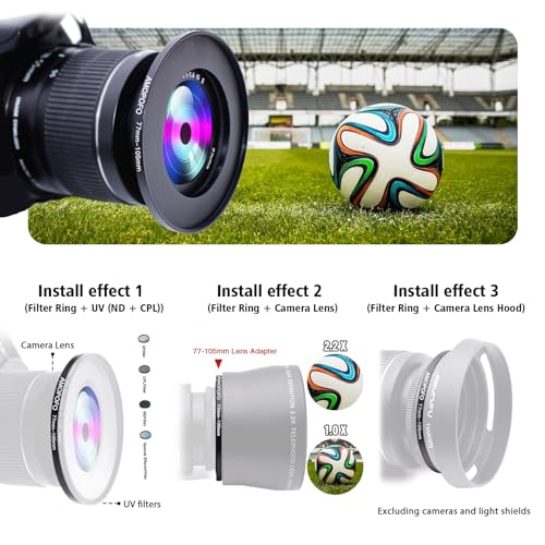 Image of 77mm to 105mm Step-Up Ring Filter adapter /77mm to 105mm Camera Filter Ring for 105 mm UV,ND,CPL,Metal Step Up Ring