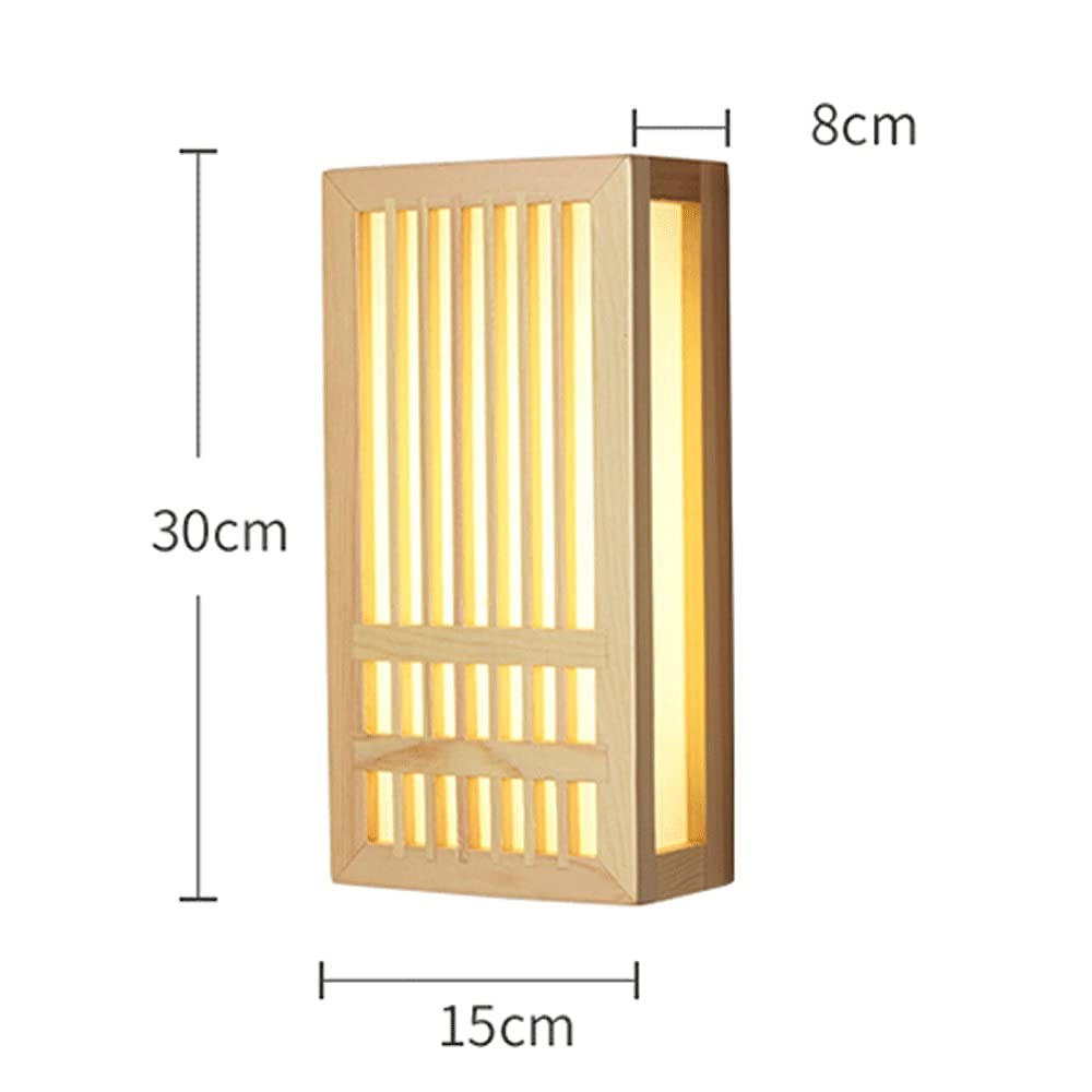 LED naturalny bambus kinkiet ścienny kinkiet z drewna styl japoński abażur z PVC kinkiety do korytarza balkon, alejek sypialnia nocna ciekawe