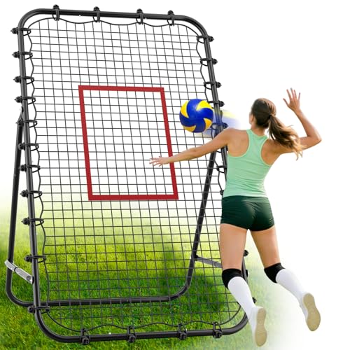 Adjustable Volleyball Rebounder Net 7x4 FT Black