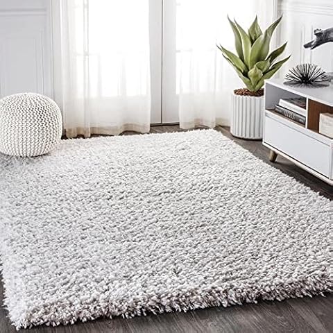 Super Soft Shaggy Rug Anti-Slip Carpet Mat Living Room Large Area Rugs Modern Floor Bedroom Extra Large Size (60 x 110 cm, Cream) Cover
