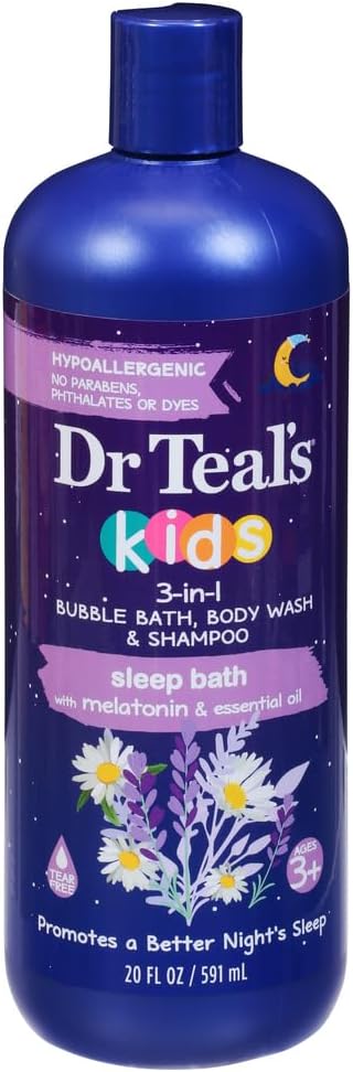 Dr Teals 3-in-1 수면 목욕 - 멜라토닌 및 에센셜 오일 아동용 - 567g 거품 목욕 — 사진 1