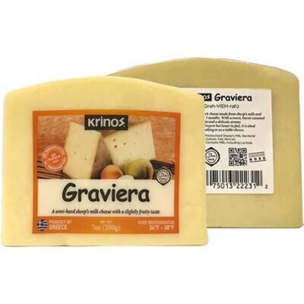 Amazon.com : KRINOS Graviera Cheese Wedge 200g : Grocery & Gourmet Food