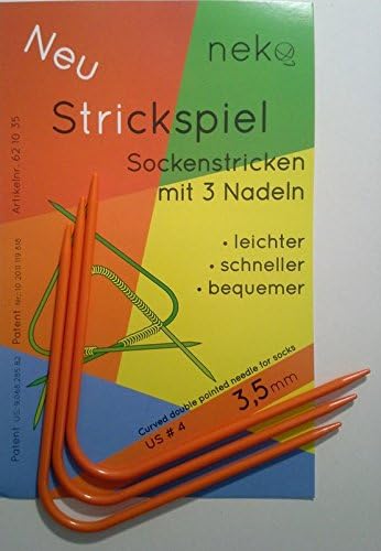 Neko Sock Curved Double Pointed Knitting Needle Set (US 4 (3.5 mm))