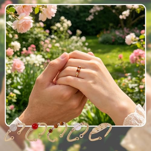 Bagues en pierre de lune et fil d'or : le coffret cadeau idéal de bijoux ajustables - 6