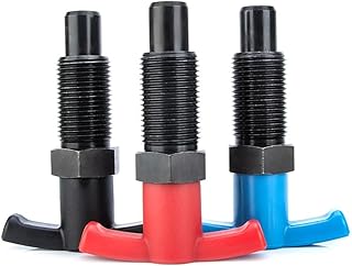 1 émbolo de indexación de rosca fina retráctil con mango en T de plástico, rojo, azul y negro (color al azar), ahorra tiempo y esfuerzo, a prueba de polvo (VCN250-BK-6-9)