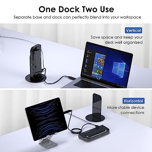 Image of Docking Station Dual Monitor, WAVLINK 13-in-1 USB C Docking Station for M1 /M2 Mac, Windows, Thunderbolt 3&4, USB4 (Dual Video: HDMI and DVI /VGA /HDMI, Gigabit Ethernet, Audio, Mic, 6 USB Ports)