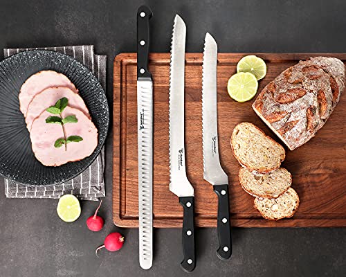 Humbee Chef Carving Knife With Granton Edge For Home Kitchens Carving Knife 12 Inch Black #TOP6