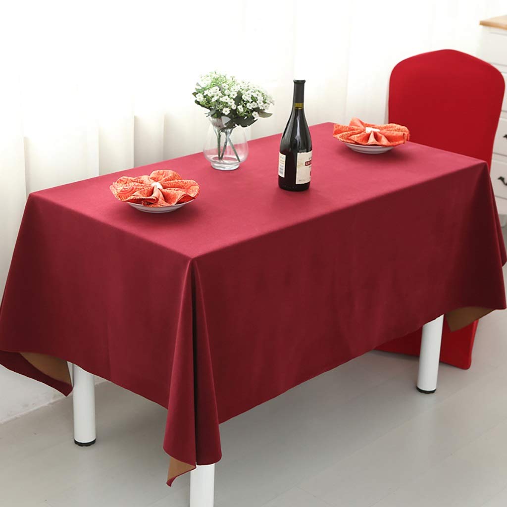 Nappe salle de conférence aspect lin tissu lourd anti-plis pour table oblongue