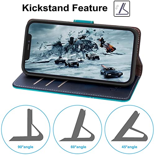 Image of Perkie Trendy Series, Faux Leather Wallet Flip Case Magnetic Closure Flip Cover for for Motorola Moto G54 5G (Sky Blue)