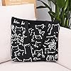 Firtink Cat Tote Bag with Zip Reusable Canvas Shopping Bag for Women & Girls Black, Washable & Foldable #3