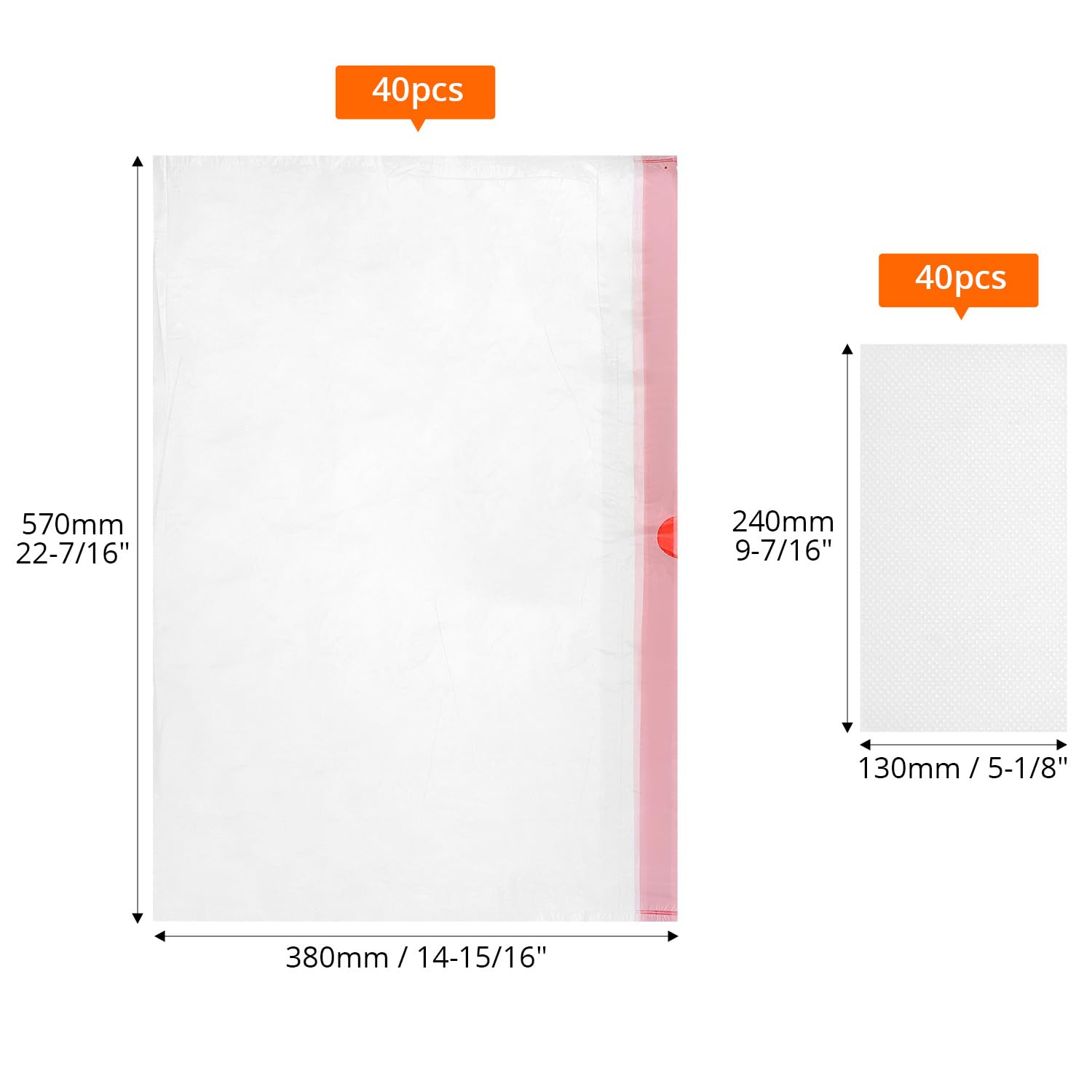 QWORK® 40 Toiletteneinlagen mit 40 Superabsorbierenden Einlagen - Einwegbezüge für Bettpfannen, tragbare Toiletten und Toilettenstühle