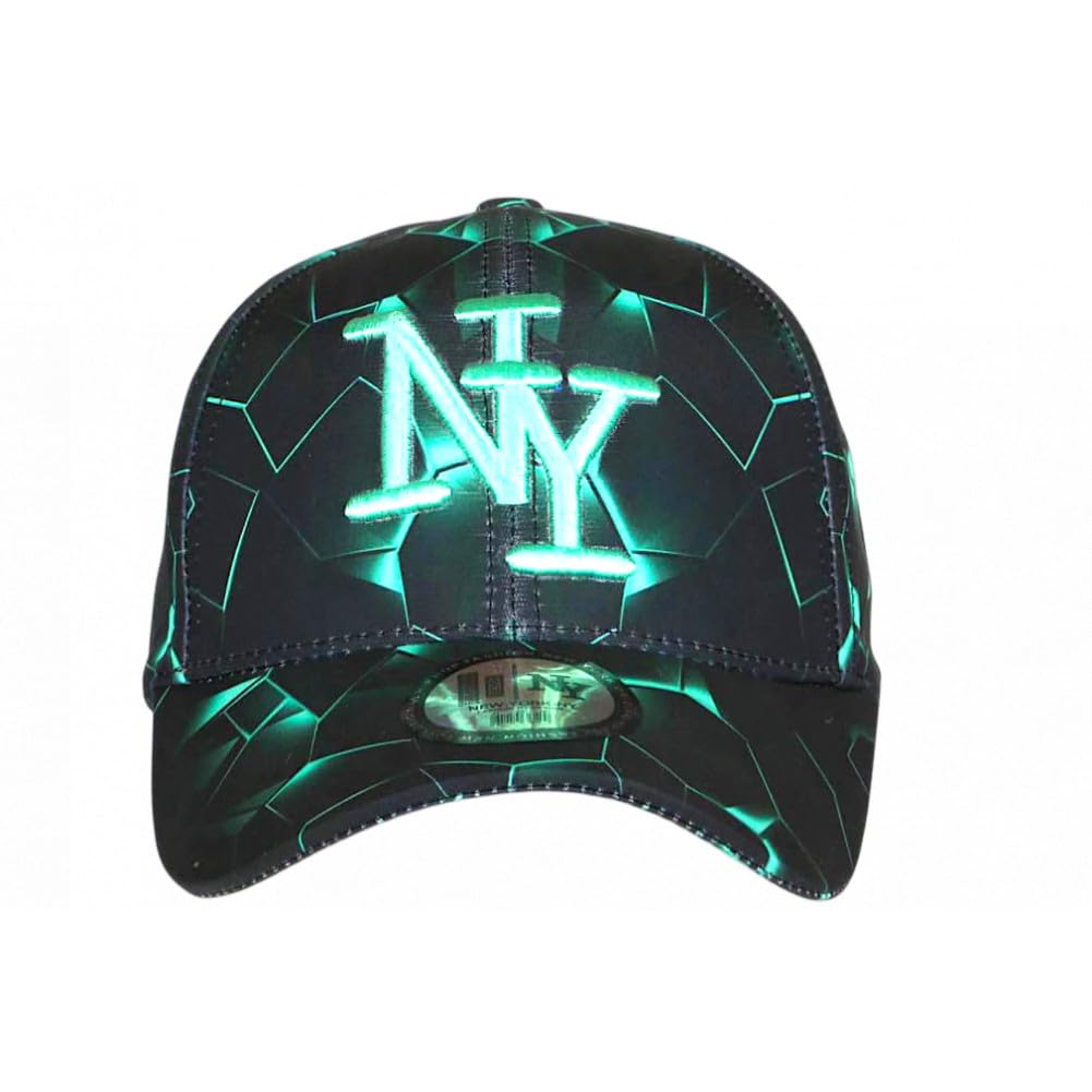 Hip Hop Honour Casquette Enfant NY Turquoise Motif Géométrique Noir Streetwear 7 à 12 Ans Garçon Fille