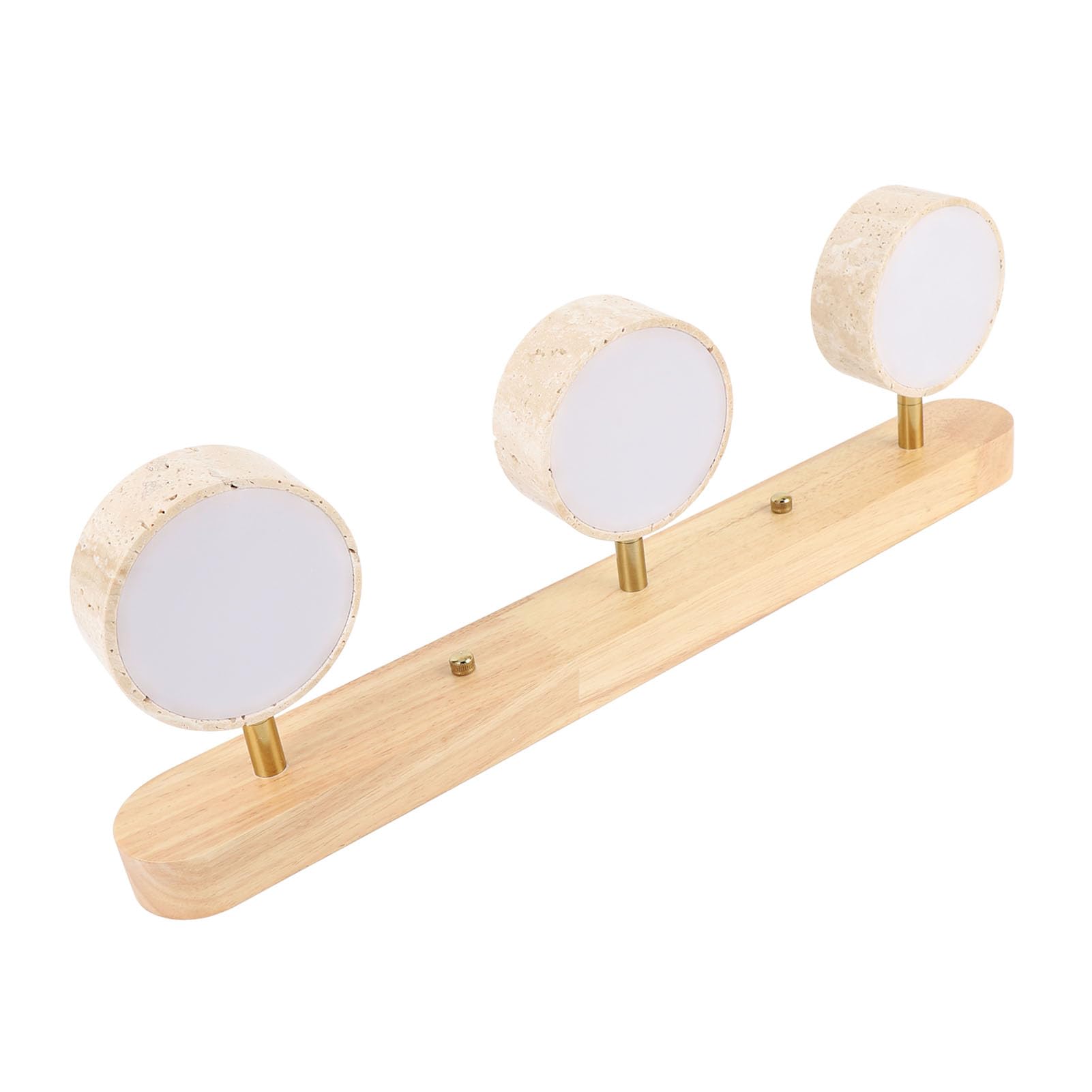 FTVOGUE Luz de Tocador de 3 Luces con Marco de Madera de Roble Macizo y Paneles de PC, Brillo Cálido para Baño, Sala de Maquillaje, Pasillo, Cocina, Vestidor