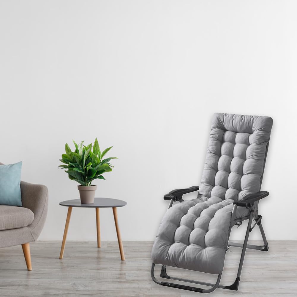 Cojín Tumbona Reclinable, Cojines para Tumbonas, Cojines para Silla de Jardin, Colchóneta para Tumbonas de Jardín, Terraza, Balcón y Playa, 170x53x8cm