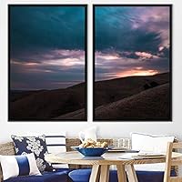 2 Piece Framed Canvas Wall Art Sunset in The Mountains Canvas Prints Home Artwork Decoration for Living Room,Bedroom - 16