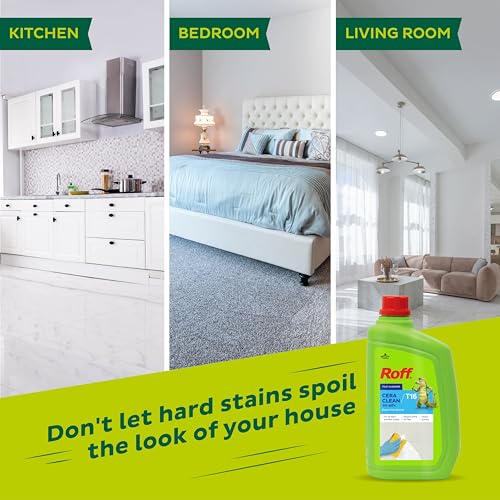 Image of Pidilite Roff Cera Clean All Purpose Tile, Floor & Wall Cleaner 0.5 Liter Pack of 3, Advance, Bedroom & Bathroom Floors, Removes Grease, Dirt & Tough Stains