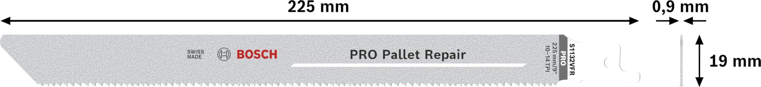 Bosch 100x Brzeszczot do piły szablastej PRO Pallet S1132VFR Repair (do Stal, Drewno z gwoździami, Długość 225 mm, Professional Akcesoria Piła szablasta)