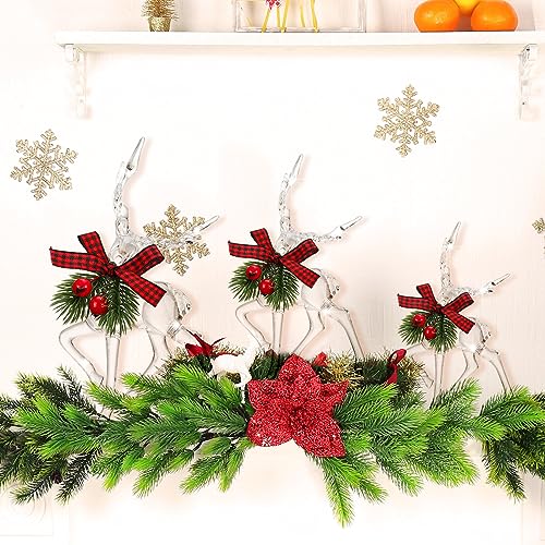 Jenaai HAI-JENAAI-1246 3 Pcs Christmas Reindeer Figurine Acrylic Reindeer Desk Decorations Deer Figurine Christmas Centerpieces thumb #4