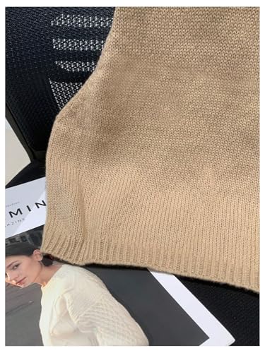 Women's Sleeveless Crop Sweater Vest Crew Neck Knit Tank Top Summer Pullovers3
