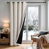Deconovo Verdunklungsvorhänge mit ösen Gardinen Wohnzimmer Vorhänge Blickdicht Curtains Vorhang Verdunkelung, H180 x B140 cm (1er Pack), Leinen, 1er Set