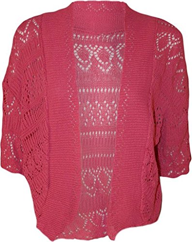 Bolero de crochet rojo cereza torerita cómoda que estiliza curvas