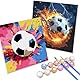 Malen Nach Zahlen Fußball 2 Stuck,Malen Nach Zahlen Kinder mit Rahmen,Painting By Numbers Fußball Easy 20*20 cm,DIY Handgemalt Ölgemälde Kit für Anfänger und Jungen Erwachsene,Home Haus Deko